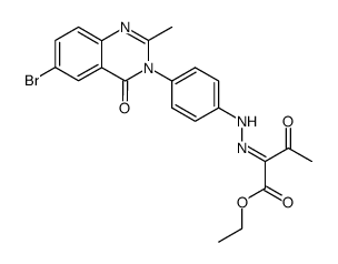 2-{[4-(6-bromo-2-methyl-4-oxo-4H-quinazolin-3-yl)phenyl]hydrazono}-3-oxobutyric acid ethyl ester Structure