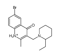 6-bromo-3-[(2-ethylpiperidin-1-ium-1-yl)methyl]-2-methyl-1H-quinolin-4-one Structure