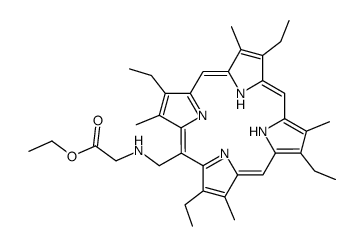 ethyl 2-[(2,7,12,17-tetraethyl-3,8,13,18-tetramethyl-23,24-dihydroporphyrin-5-yl)methylamino]acetate结构式