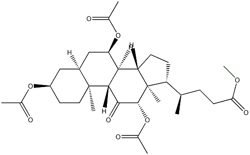 3α,7α,12β-Tris(acetyloxy)-11-oxo-5β-cholan-24-oic acid methyl ester结构式