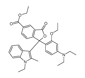 ethyl 1-[4-(diethylamino)-2-ethoxyphenyl]-1-(1-ethyl-2-methyl-1H-indol-3-yl)-1,3-dihydro-3-oxoisobenzofuran-5-carboxylate Structure