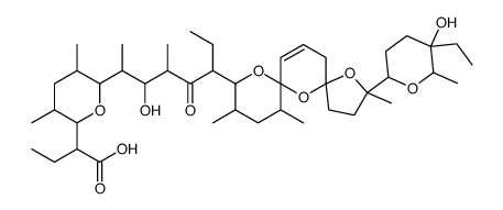 2-[6-[6-[3-(5-ethyl-5-hydroxy-6-methyloxan-2-yl)-3,10,12-trimethyl-4,6,8-trioxadispiro[4.1.57.35]pentadec-13-en-9-yl]-3-hydroxy-4-methyl-5-oxooctan-2-yl]-3,5-dimethyloxan-2-yl]butanoic acid Structure