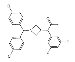 1-{1-[bis(4-chlorophenyl)methyl]azetidin-3-yl}-1-(3,5-difluorophenyl)acetone结构式