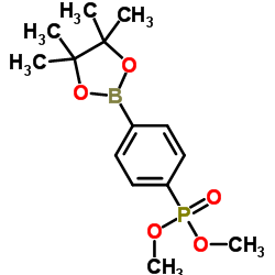 (4-(4,4,5,5-四甲基-1,3,2-二氧硼杂环戊烷-2-基)苯基)膦酸二甲酯结构式