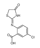 (E)-5-chloro-2-((4-oxothiazolidin-2-ylidene)amino)benzoic acid结构式