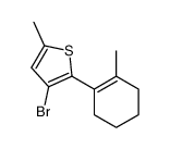 3-bromo-5-methyl-2-(2-methylcyclohexen-1-yl)thiophene结构式