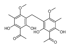 1-[3-[(3-acetyl-2,4-dihydroxy-6-methoxy-5-methylphenyl)methyl]-2,6-dihydroxy-4-methoxy-5-methylphenyl]ethanone Structure