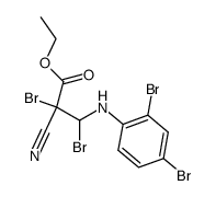 2,3-dibromo-2-cyano-3-(2,4-dibromo-anilino)-propionic acid ethyl ester结构式
