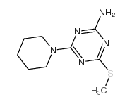 4-甲基硫代-6-哌啶-1,3,5-三嗪-2-胺结构式