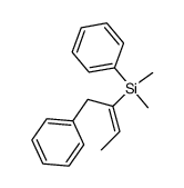 (E)-1-phenyl-2-dimethyl(phenyl)silylbut-2-ene结构式