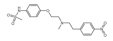 1-(4-methanesulphonamidophenoxy)-2-[N-methyl-N-(4-nitrophenethyl)amino]ethane结构式