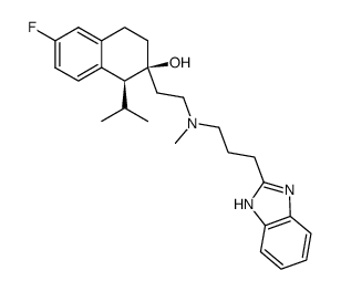(1S,2S)-2-[2-{[3-(1H-benzimidazol-2-yl)propyl]methylamino}ethyl]-6-fluoro-1-isopropyl-1,2,3,4-tetrahydronaphthalen-2-ol Structure