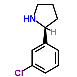(S)-2-(3-氯苯基)吡咯烷结构式