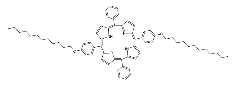 5,15-di(3-pyridyl)-10,20-di(4-dodecyloxyphenyl)porphin结构式