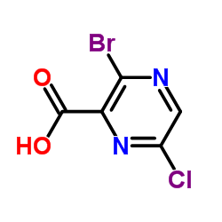 3-溴-6-氯吡嗪-2-羧酸结构式