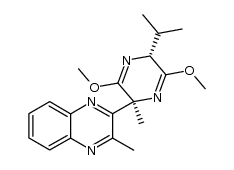 (5'R)-2-(5'-isopropyl-3',6'-dimethoxy-2'-methyl-2',5'-dihydropyrazine)-3-methyl-quinoxaline结构式