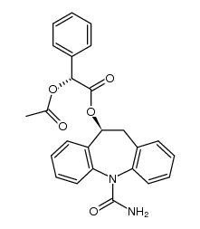 (10S)-10-[(2R)-(acetyloxy)(phenyl)ethanoate]-10,11-dihydro-5H-dibenzo[b,f]azepine-5-carboxamide Structure