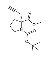 1-(tert-butyl) 2-methyl (R)-2-(prop-2-yn-1-yl)pyrrolidine-1,2-dicarboxylate结构式