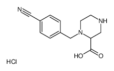 1-(4-Cyano-benzyl)-piperazine-2-carboxylic acid hydrochloride Structure