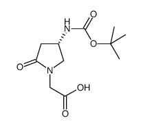 (S)-(4-n-boc-氨基-2-氧代-吡咯烷-1-基)-乙酸结构式