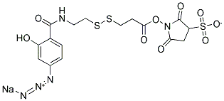 磺基琥珀酰亚胺基-2-(P-叠氮基-水杨酰氨基)乙基-1,3`-二硫基丙酸酯结构式