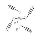 Palladate(2-),tetrakis(thiocyanato-kS)-, potassium (1:2), (SP-4-1)- Structure