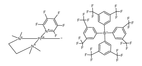 [(N,N,N',N'-tetramethylethylenediamine)Pt(CH3)(pentafluoropyridine)][(3,5-(CF3)2C6H3)4B] Structure