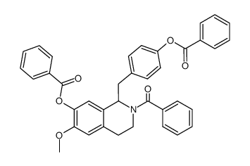 7-Isoquinolinol,2-benzoyl-1,2,3,4-tetrahydro-1-(p-hydroxybenzyl)-6-methoxy-,dibenzoate (ester),()- (8CI)结构式