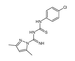 N-((4-chlorophenyl)carbamothioyl)-3,5-dimethyl-1H-pyrazole-1-carboximidamide Structure