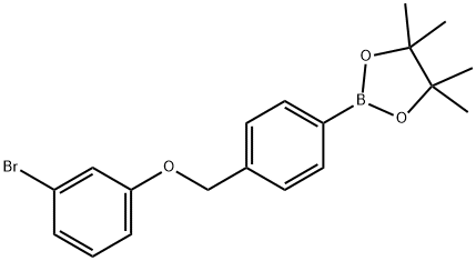 2-(4-((3-bromophenoxy)methyl)phenyl)-4,4,5,5-tetramethyl-1,3,2-dioxaborolane Structure