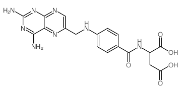 L-Aspartic acid,N-[4-[[(2,4-diamino-6-pteridinyl)methyl]amino]benzoyl]-结构式