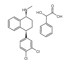 1S-cis-4-(3,4-dichlorophenyl)-1,2,3,4-tetrahydro-N-methyl-1-naphthaleneamine-mandelate结构式