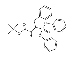 diphenyl (1-(N-tert-butoxycarbonylamino)-2-phenyl)ethylphosphonate结构式