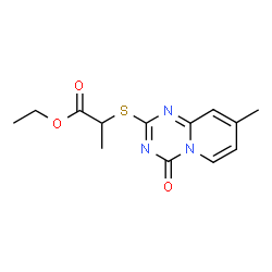 Ethyl 2-[(8-methyl-4-oxo-4H-pyrido[1,2-a][1,3,5]triazin-2-yl)sulfanyl]propanoate结构式