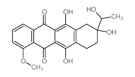 6,8,11-trihydroxy-8-(1-hydroxyethyl)-1-methoxy-9,10-dihydro-7H-tetracene-5,12-dione结构式