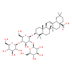 3β-[[2-O-β-D-Glucopyranosyl-4-O-β-D-glucopyranosyl-β-D-glucopyranosyl]oxy]olean-12-en-28-oic acid结构式