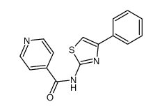 N-(4-phenyl-1,3-thiazol-2-yl)pyridine-4-carboxamide结构式