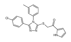 2-[[5-(4-chlorophenyl)-4-(3-methylphenyl)-1,2,4-triazol-3-yl]sulfanyl]-1-(1H-pyrrol-2-yl)ethanone结构式