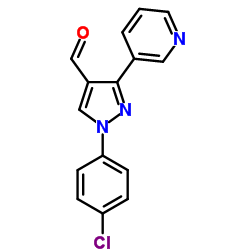 1-(4-CHLOROPHENYL)-3-(PYRIDIN-3-YL)-1H-PYRAZOLE-4-CARBALDEHYDE结构式
