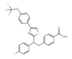 4-(((4-氯苯基)(4-(4-(三氟甲氧基)苯基)噻唑-2-基)氨基)甲基)苯甲酸结构式