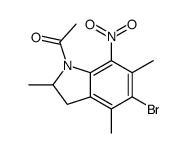 1-(5-bromo-2,4,6-trimethyl-7-nitro-2,3-dihydroindol-1-yl)ethanone Structure