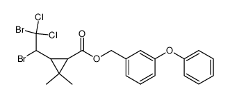 3-(1,2-Dibromo-2,2-dichloro-ethyl)-2,2-dimethyl-cyclopropanecarboxylic acid 3-phenoxy-benzyl ester Structure