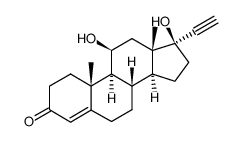 11β,17β-dihydroxy-17α-pregn-4-en-20-yn-3-one结构式