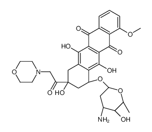 3,5,12-Trihydroxy-10-methoxy-3-(4-morpholinylacetyl)-6,11-dioxo-1 ,2,3,4,6,11-hexahydro-1-tetracenyl 3-amino-2,3,6-trideoxy-α-D-gly cero-hexopyranoside Structure