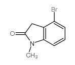 4-溴-1,3-二氢-1-甲基-2H-吲哚-2-酮结构式
