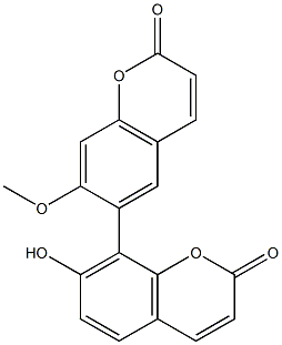 7'-Hydroxy-7-methoxy-6,8'-bi[2H-1-benzopyran]-2,2'-dione Structure