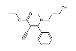 (E)-2-Cyano-3-[(3-hydroxy-propyl)-methyl-amino]-3-phenyl-acrylic acid ethyl ester结构式