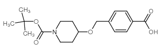 4-[[1-[(2-methylpropan-2-yl)oxycarbonyl]piperidin-4-yl]oxymethyl]benzoic acid Structure
