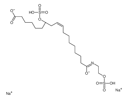 disodium hydrogen (R)-12-(sulphonatooxy)-N-[2-(sulphonatooxy)ethyl]oleamidate结构式