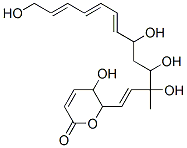 5,6-Dihydro-5-hydroxy-6-(3,4,6,13-tetrahydroxy-3-methyl-1,7,9,11-tridecatetrenyl)-2H-pyran-2-one结构式